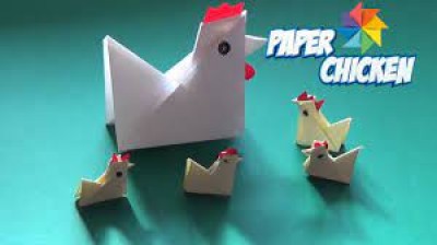 GẤP CON GÀ BẰNG GIẤY SIÊU DỄ THƯƠNG