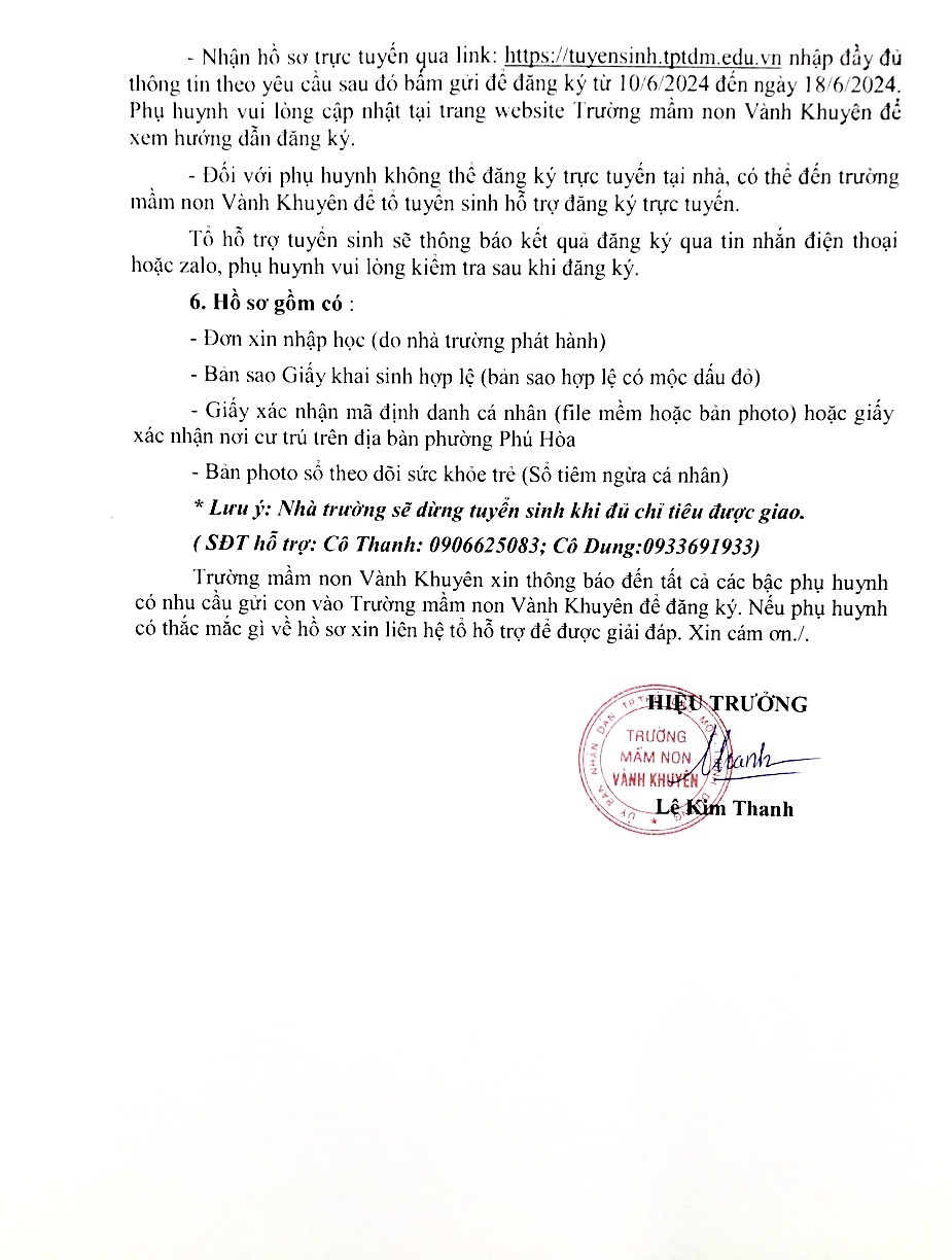 Thông báo tuyển sinh